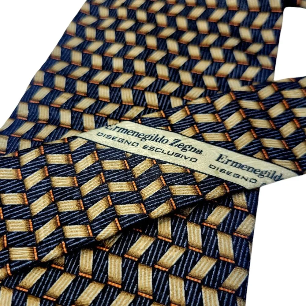 Ermenegildo Zegna Men's Silk Neck Tie, Hand Made‎ in Italy, 59.5